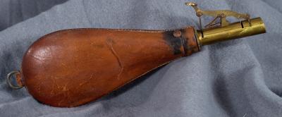 Leather Shot Powder Flask 1800s