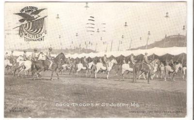 Photo Postcard Cavalry Exhibition St. Joseph MO 