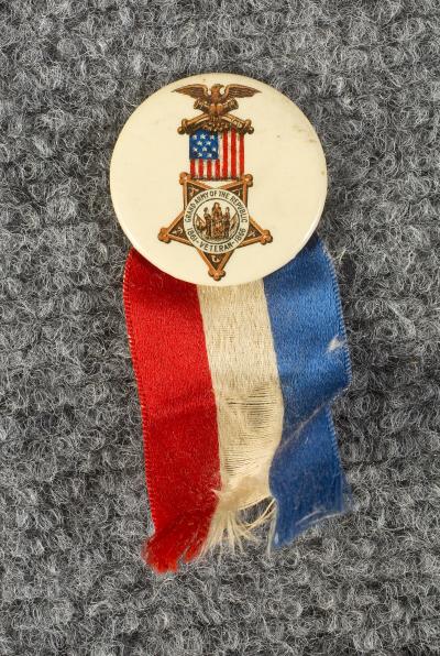 Grand Army Republic GAR Celluloid Button & Ribbon