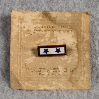 WWI Son in Service Sweetheart Pin on Card