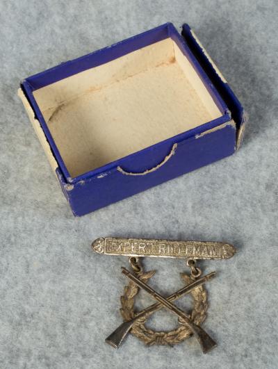 WWI era Expert Rifleman Badge and Box Jos. Mayer