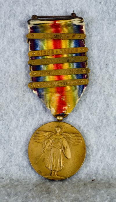 WWI Victory Medal St Mihiel Meuse Argonne 5 Bars