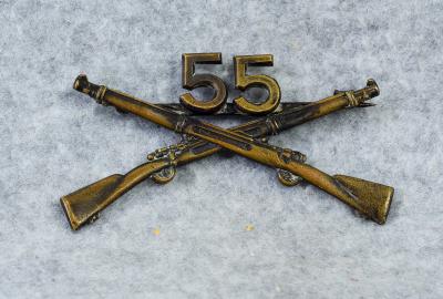 WWI 55th Infantry Regiment Officer Collar Insignia