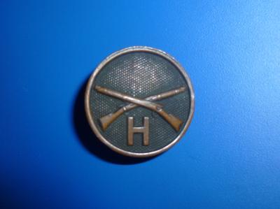 WWI Infantry Collar Disk H Co.