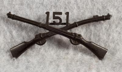 WWI 151st Infantry Regiment Officer Collar Pin