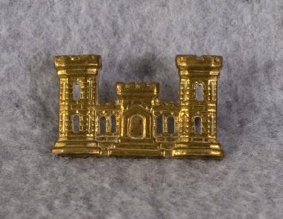 WWI Engineer Officer Collar Pin Open Windows