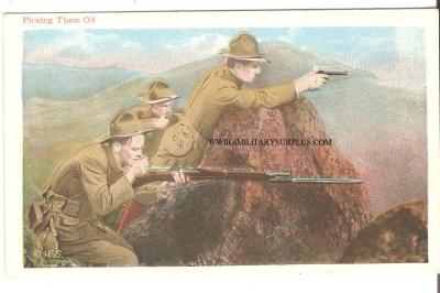 WWI Picture Postcard Picking Them Off