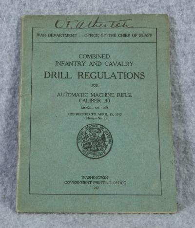 WWI Drill Regulations Automatic Machine Rifle 1917