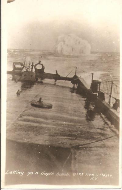 WWI Postcard American Depth Charge
