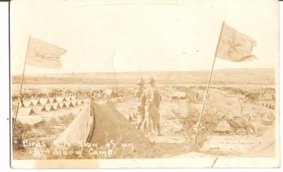 WWI Postcard Artillery Camp