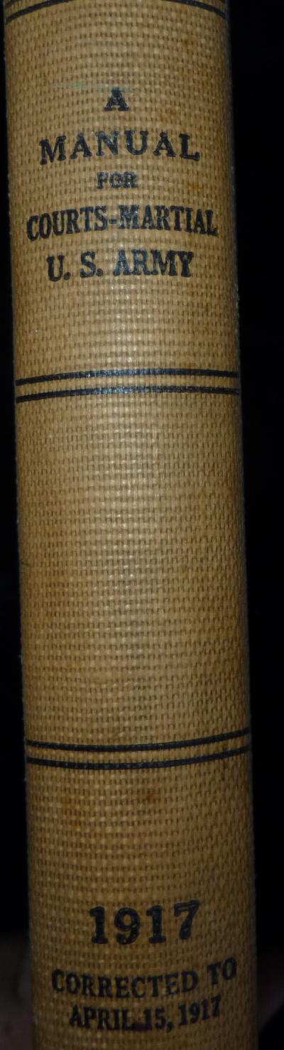 SOLD Archive Area WWI Manual Army Court Martial 1917