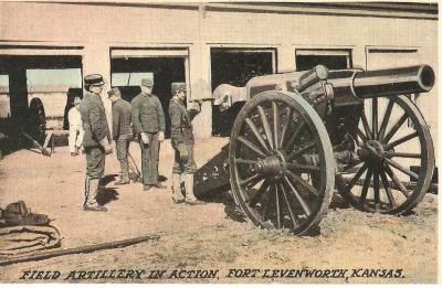 Postcard Ft Leavenworth Field Artillery