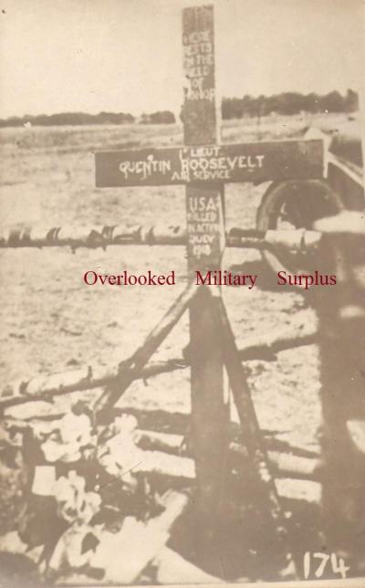 WWI Postcard Quentin Roosevelt Grave