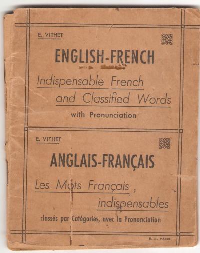 WWII French English Dictionary 1944