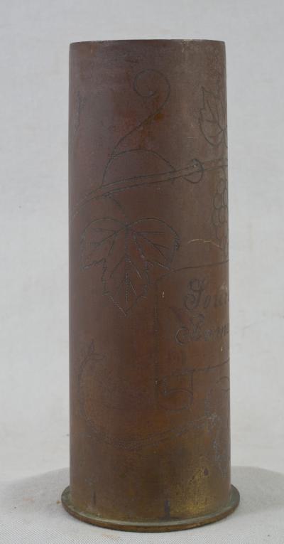 WWI German 75mm Trench Art Shell Romagne