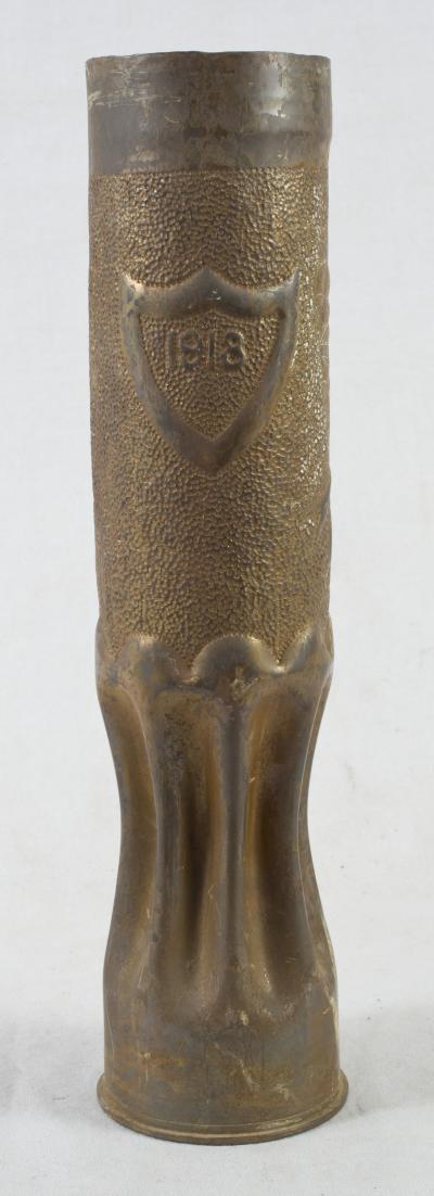 WWI Trench Art 75mm Shell Vase 1918