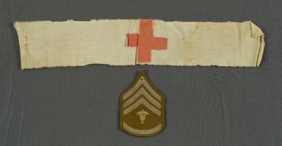WWI Medics Red Cross Armband Rank Patch