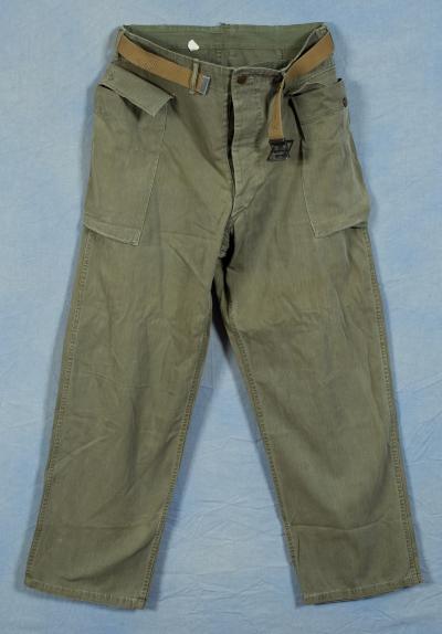 SOLD Archive Area-- WWII US Army HBT Field Trousers Pants