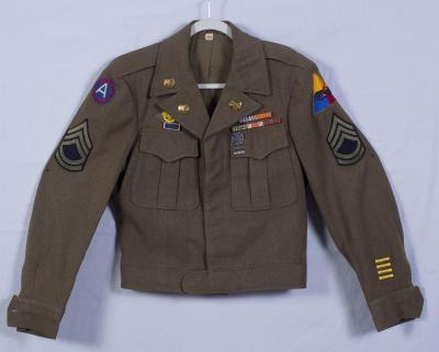WWII Era Ike Jacket Uniform 3rd Army Armored 36R