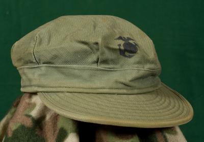 SOLD Archive Area-- WWII USMC Marine P44 HBT Cap Hat