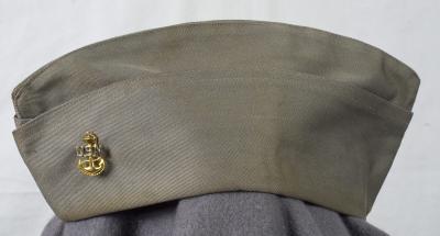 WWII USN Navy Grey Garrison Cap