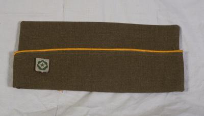 WWII OD Wool Garrison Cap 745th Tank Battalion