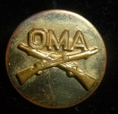 WWII OMA Infantry Collar Disc Insignia