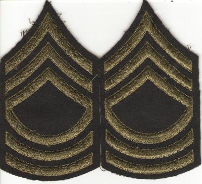 WWII Master Sergeant Rank Patches Felt