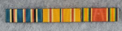 WWII Army Ribbon Bar 3 Place Pacific