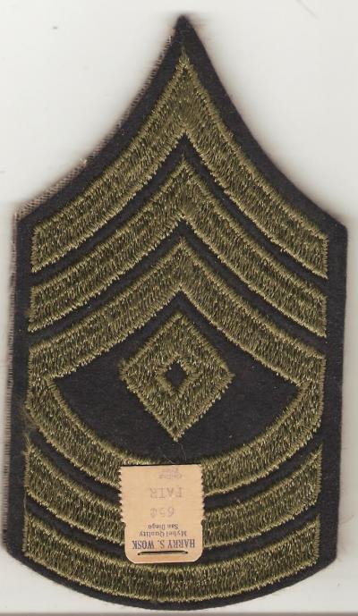 WWII 1st Sergeant Rank Patches Mint