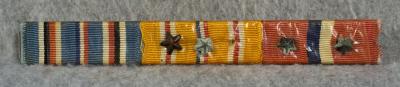 WWII USN Navy USMC Ribbon Bar 3 Place Pacific