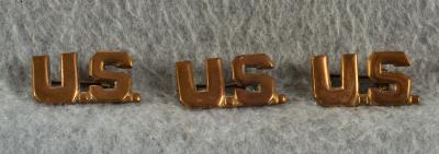 WWII US Officers Collar Insignia Pins Set of 3
