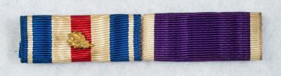WWII Ribbon Bar 2 Place Navy USMC Purple Heart