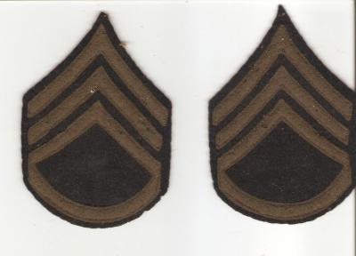 WWII Staff Sergeant Rank Patches Felt