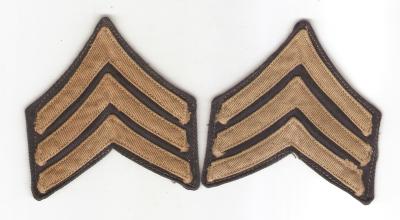 WWII Army Sergeant Chevrons Early Twill