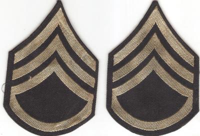 Items For SALE Area-- WWII Staff Sergeant Rank Patches Bevo