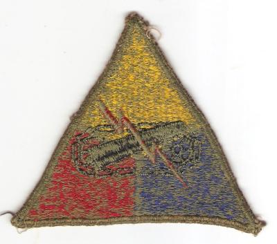 WWII Armored School Patch Green Back