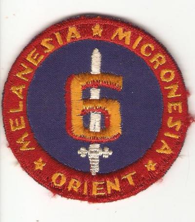 WWII USMC 6th Marine Division Patch Twill