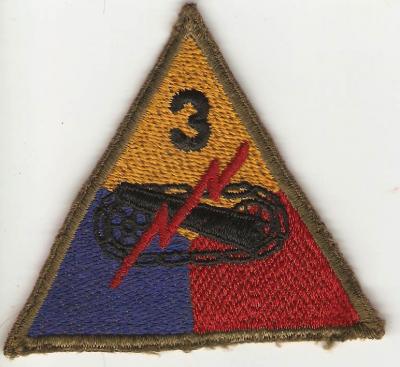 WWII 3rd Armored Green Back Patch
