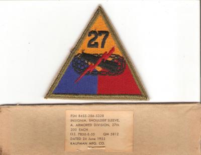 27th Armored Regiment Patch & Label