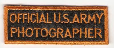 WWII Official US Army Photographer Patch
