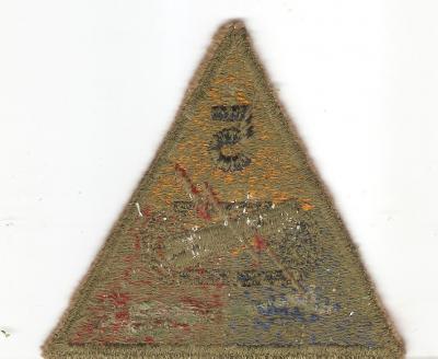 WWII 5th Armored Patch OD Green Back