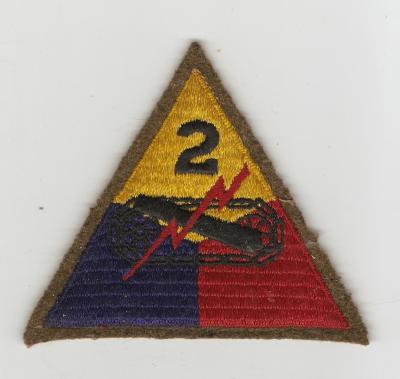 WWII 2nd Armored Patch Felt Edge