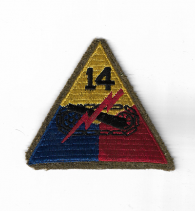 WWII 14th Armored Division Patch Felt