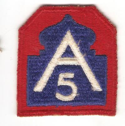Items For SALE Area-- WWII Patch 5th Army