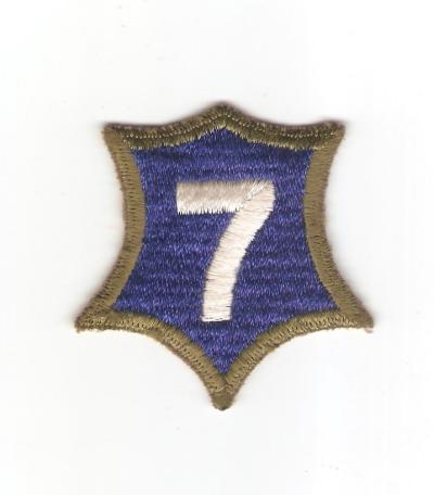 WWII 7th Corps Patch Green Edge