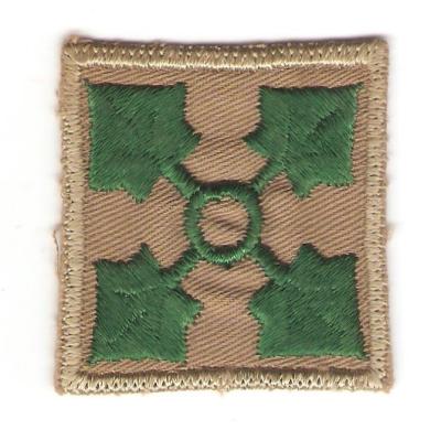 WWII 4th Infantry Division Patch Khaki Twill