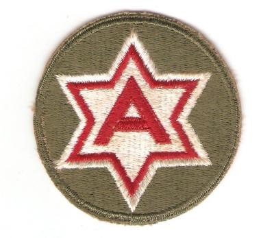 WWII 6th Army Patch White Back