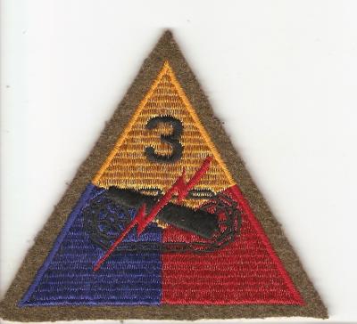 WWII 3rd Armored Patch Wool Edge