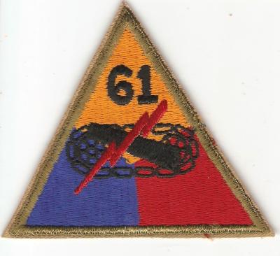 WWII 61st Armored Tank Battalion Patch